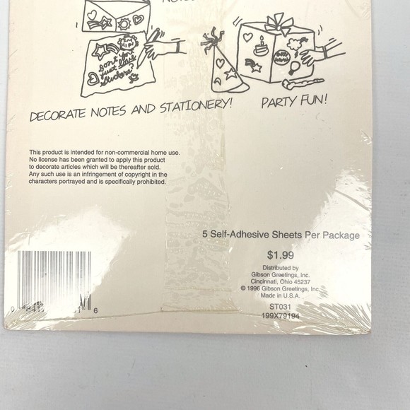 VTG 90s Gibson Christmas Sticker Packs Set of 3 NEW SEALED - Nativity & Angels - Picture 13 of 14